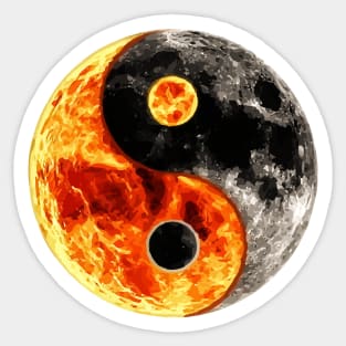 Moon sun yin yang Sticker